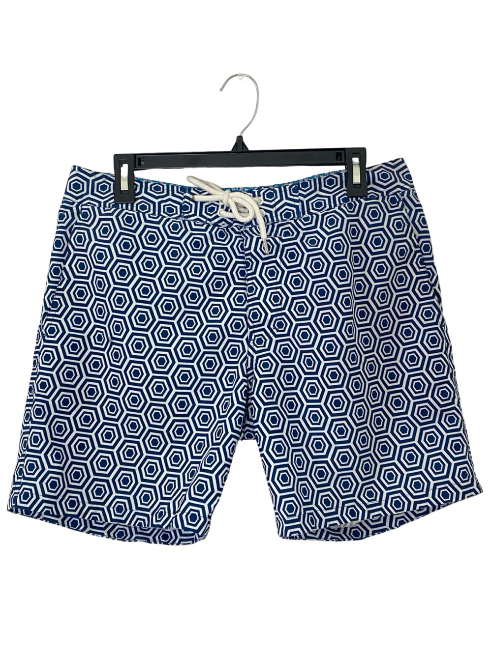 Bonobos Swim Trunks Mens Size Medium Navy Blue White Board Shorts Beach Vacation